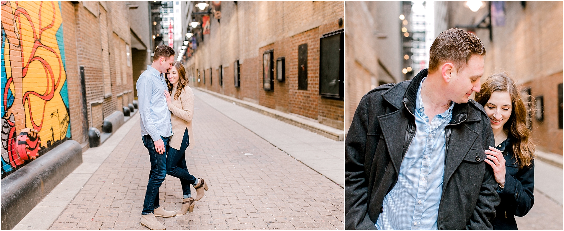 Chicago Aisle engagement session with grafitti