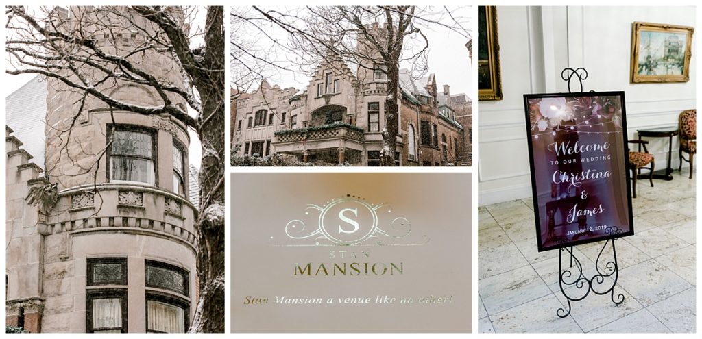 Chicago Stan Mansion Snowy Winter Wedding Day 