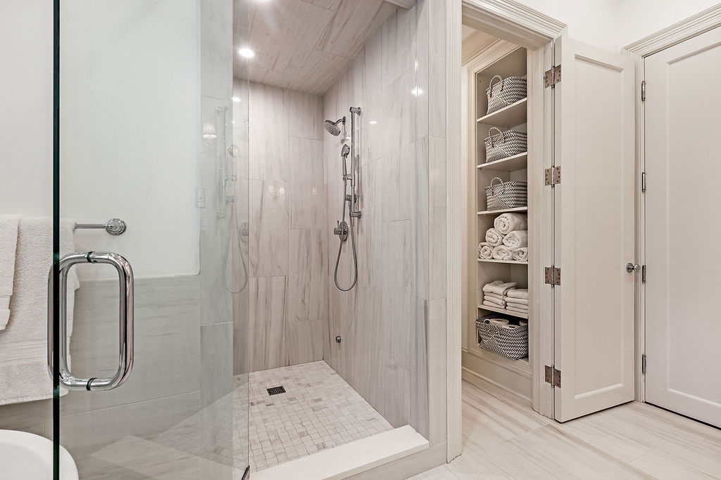 open shower and shower fixtures by bozena voytko chicago real estete photographer
