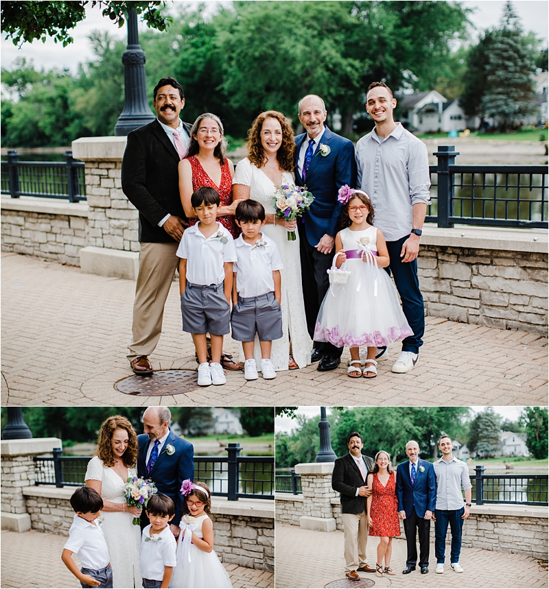 wedding day family portraits, Bleuroot restaurant intimate wedding in West Dundee IL wedding, covid-19 wedding, social distancing wedding,
