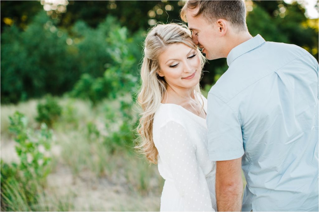 sunset engagement session on the beach in Chicago