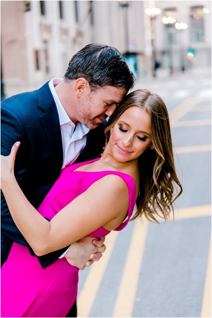 Chicago Board of trade engagement session at The Rookery Building Romantic Engagement Session