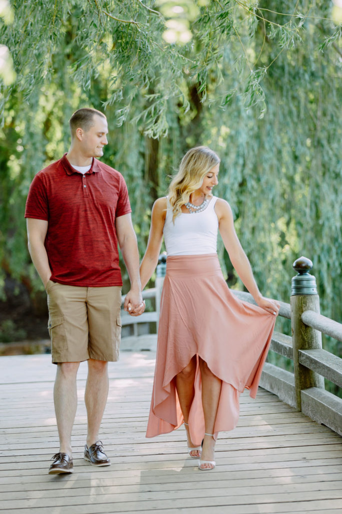 Chicago Botanic Garden romantic Summer Engagement Session.