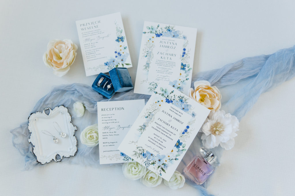 blue wedding invitations