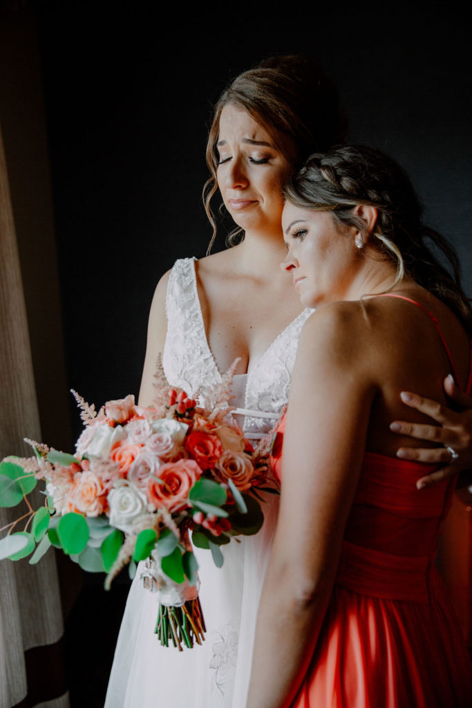 Chicago wedding photographer, bride getting ready, emotional moments during wedding