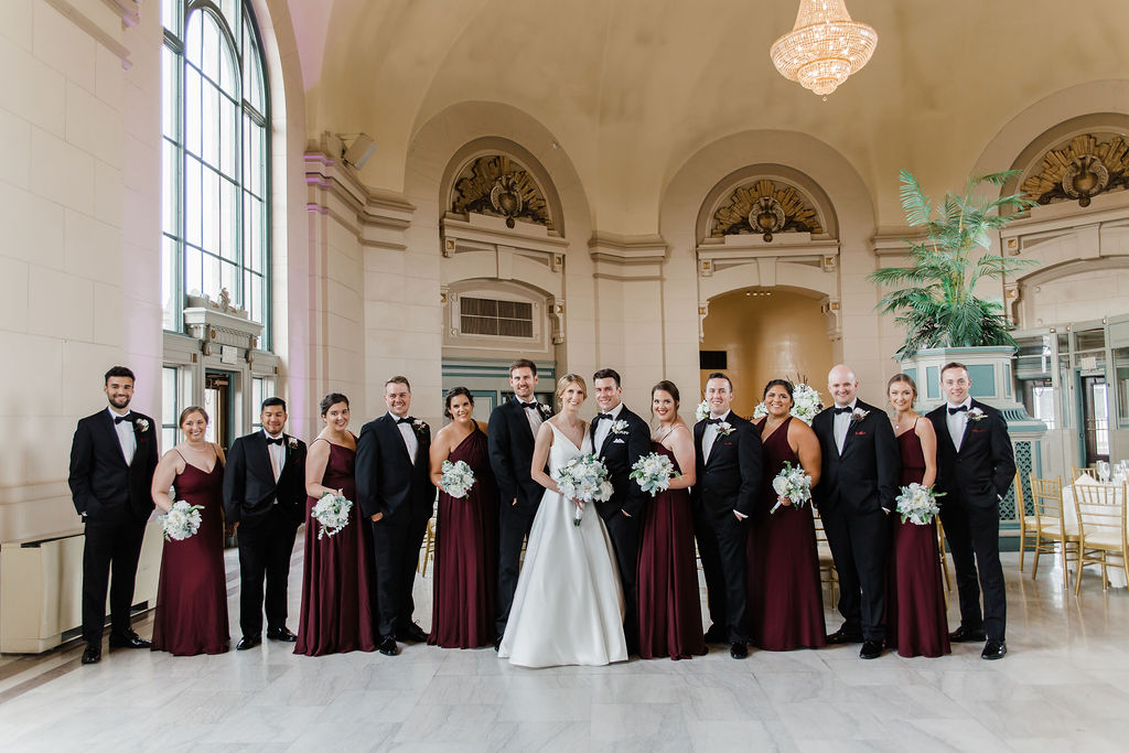 The Grand Ballroom At Joliet Union Station elegant wedding ceremony