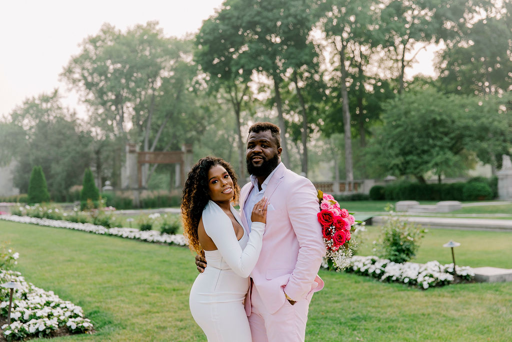 Love's Symphony: An engagement session at Armour House that orchestrates the symphony of love, weaving together the couple's connection with the venue's timeless charm.