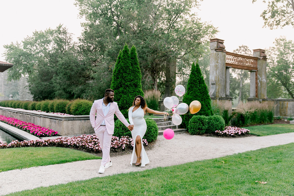 Timeless Moments of Love: An engagement session at Armour House filled with timeless moments, where the couple's affection is immortalized within the venue's regal ambiance.