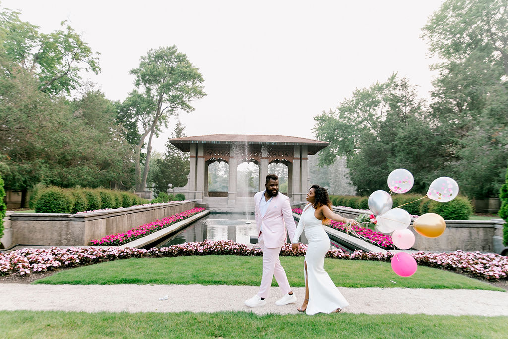 With a fuchsia color scheme, every detail at Armour House reflects the couple's bold and joyful love.