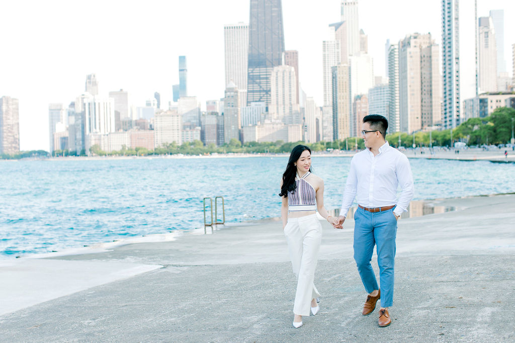 North Ave and Wrigley Building Chicago Engagement Session