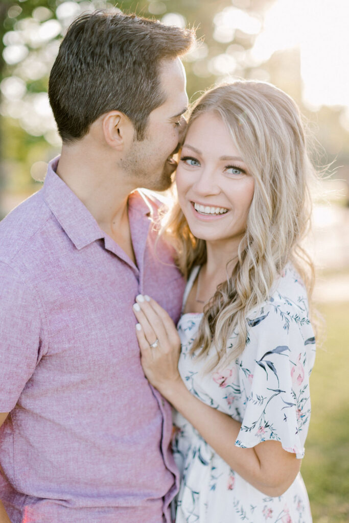 Urban Oasis: Lincoln Park's greenery providing a serene backdrop for an engagement session photographer in Chicago.