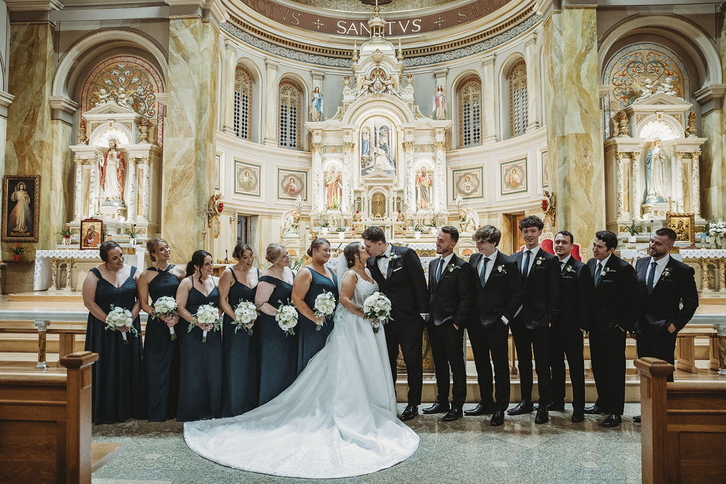 wedding ceremony bridal party St. Hyacinth Basilica in Chicago
