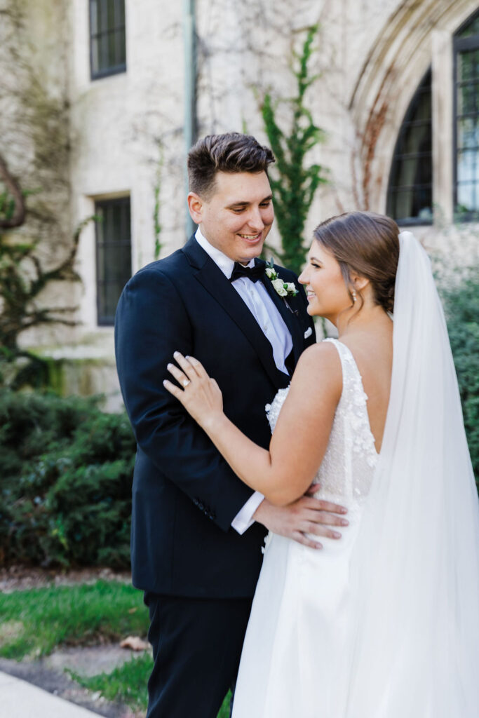 Dominican University and Victoria in the Park Chicago Wedding emerald green and gold romantic