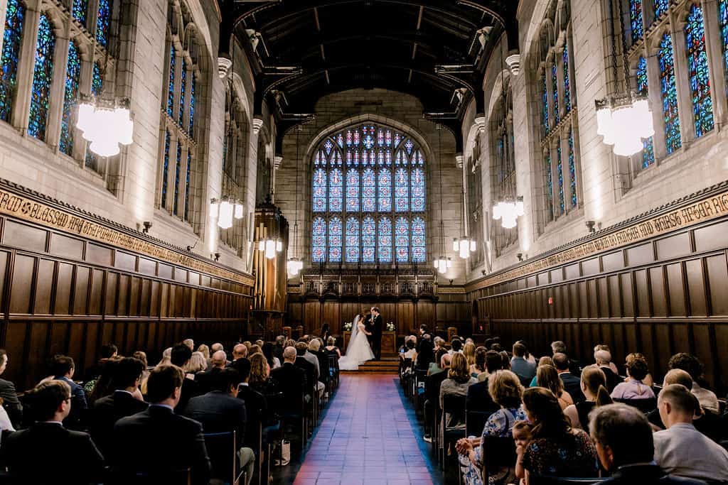University of Chicago & Meson Sabika Wedding, Bond Chapel CEremony
