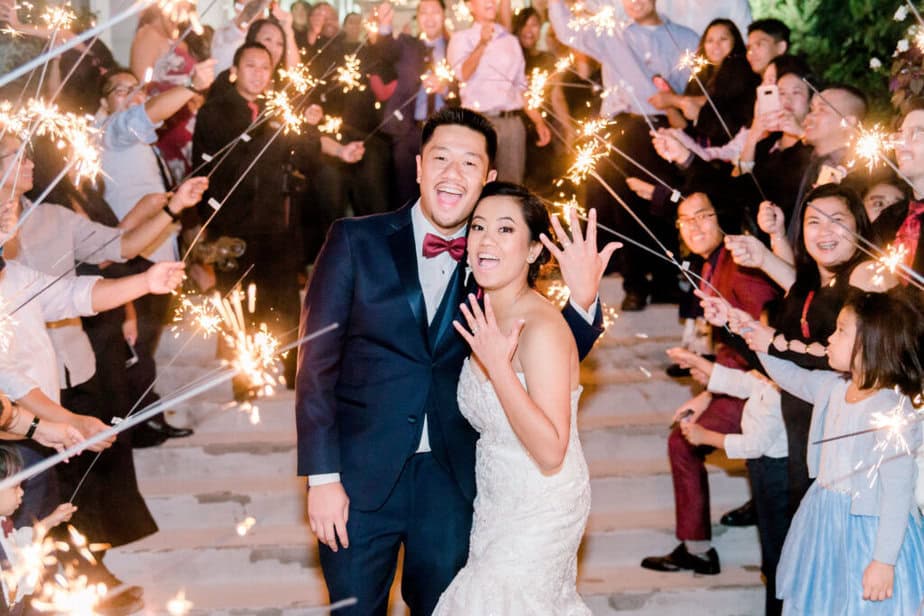 Walk through the typical wedding day sparklers exit