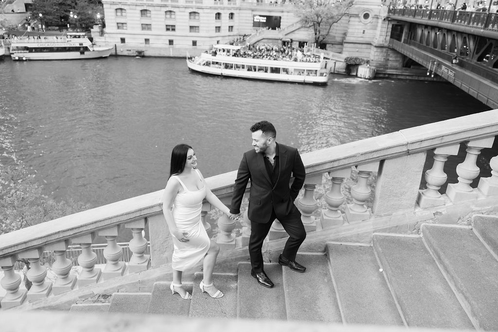 Riverwalk Vibes: A Chic and Modern Engagement Session