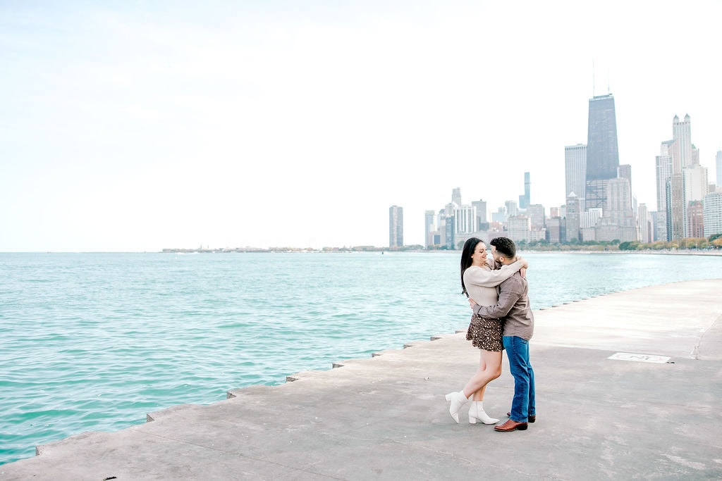 North Ave Beach & Wrigley Building: Chicago Engagement Session