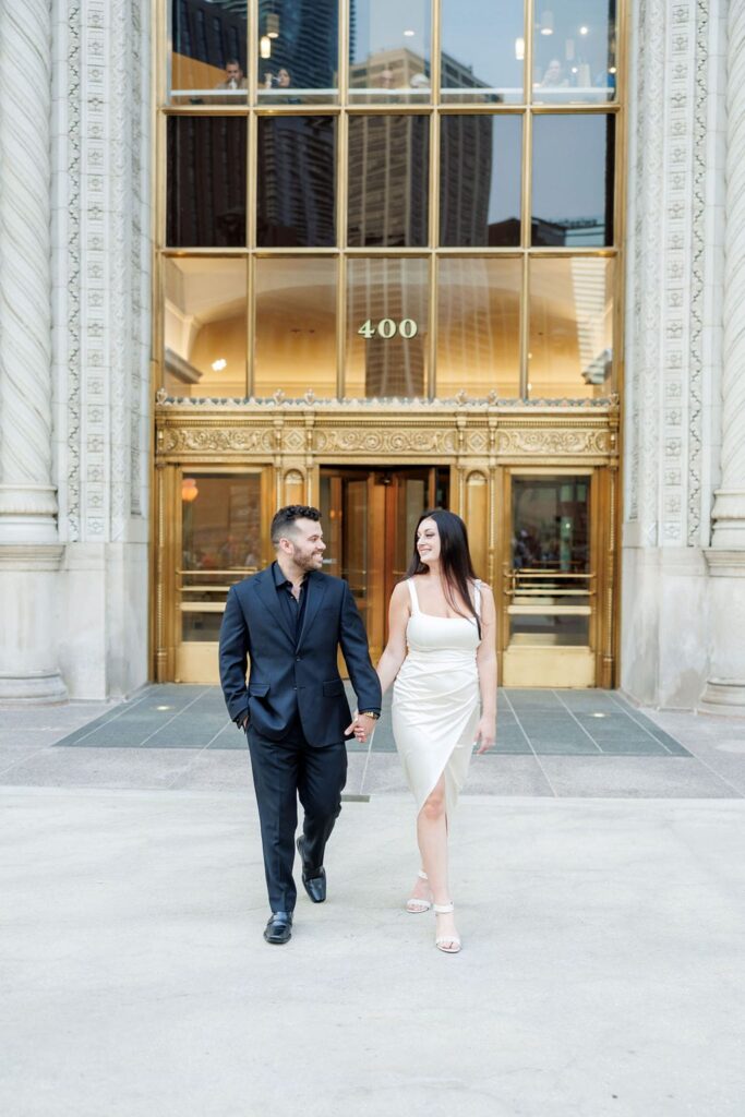 Wrigley Building Magic: Engagement Photos with a View